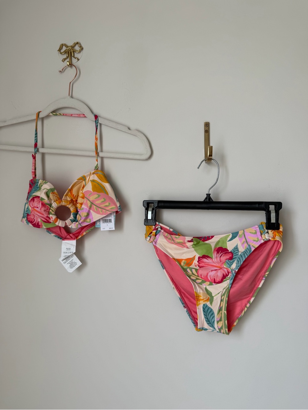 Roxy Pink Tropical Floral Bikini set